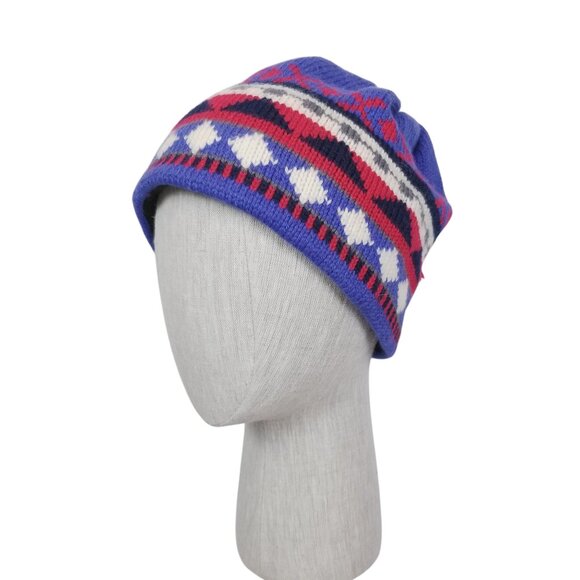 Merkley 100% Wool Patterned Beanie Beaded Pom Pom Tassel - Picture 1 of 9